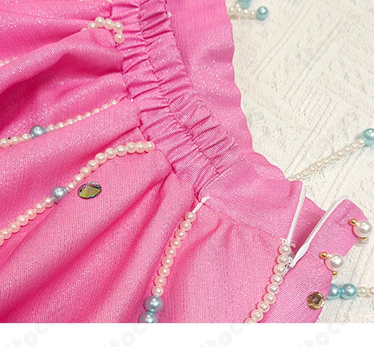 虹野ゆめ コスプレ衣装 スカート裾飾りのディテール。レイヤー感と装飾パーツの配置バランスを確認できる