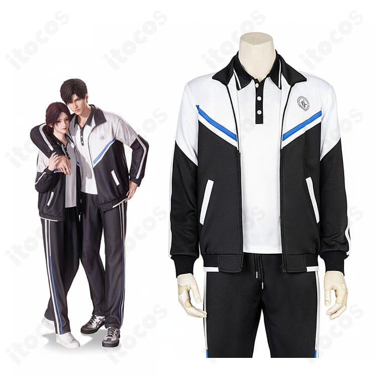 恋と深空 カレ共通「授業の合間の想い 在りし日々」学園制服の再現衣装とマヒル・セイヤ・シン・レイ・ホムラの公式風ビジュアル