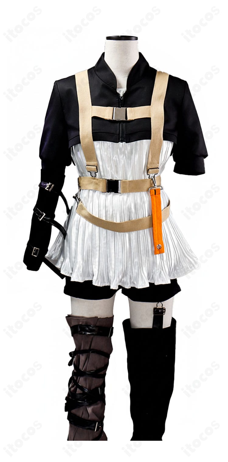 ガールズバンドクライ 河原木桃香 コスプレ衣装の正面ディテール。襟元とフロントラインの再現を強調