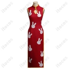 銀魂 神楽 ウサギ柄チャイナドレス衣装｜高再現で動きやすい設計、イベント撮影に最適 - 3枚目の画像（サムネイル）