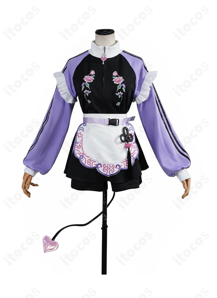 常闇トワ メイド風ジャージ衣装の正面全体像。配色と装飾バランスが分かるカット