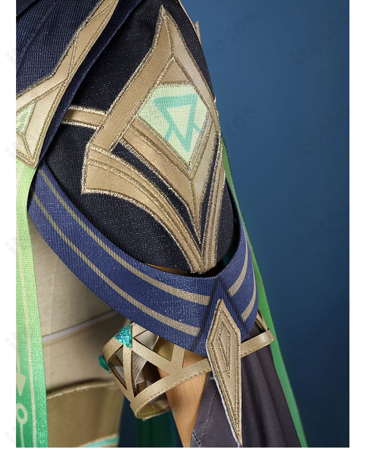 原神 ネフェル コスプレの袖装飾ディテール。装飾の形状と配色の再現性を表現