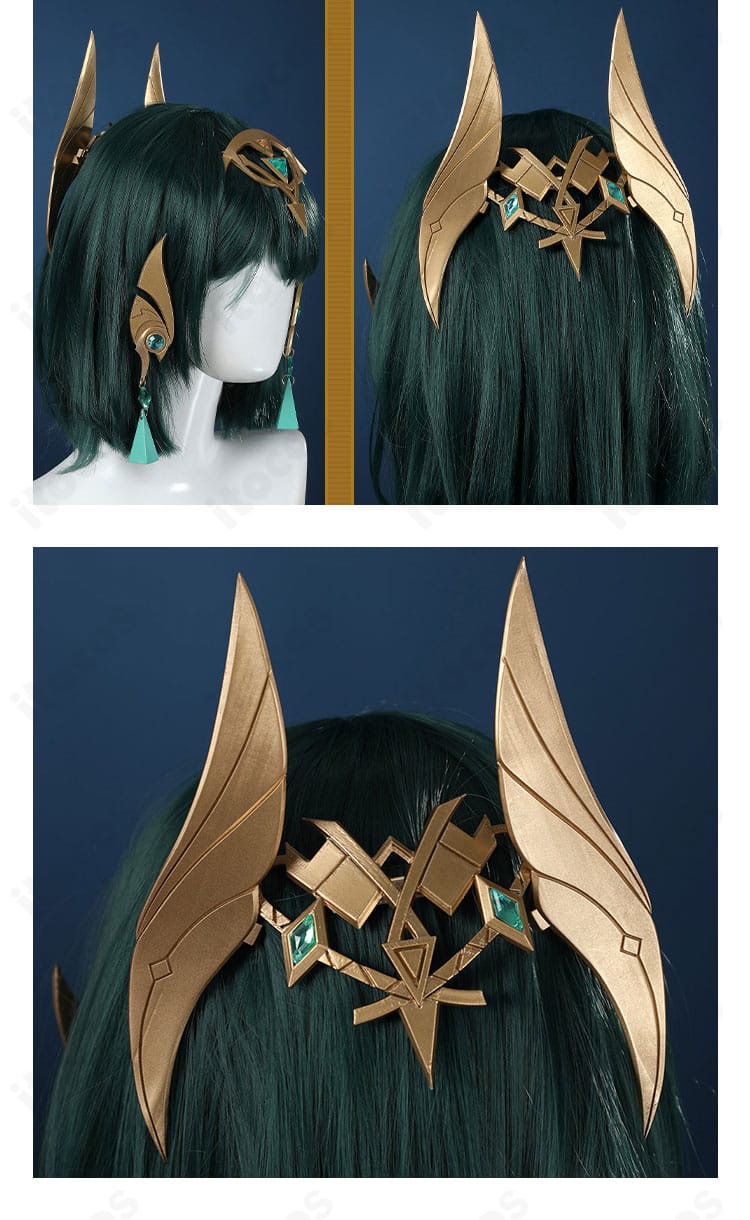 原神 ネフェル コスプレの髪飾り側面・背面ディテール。立体感と取り付け位置を確認