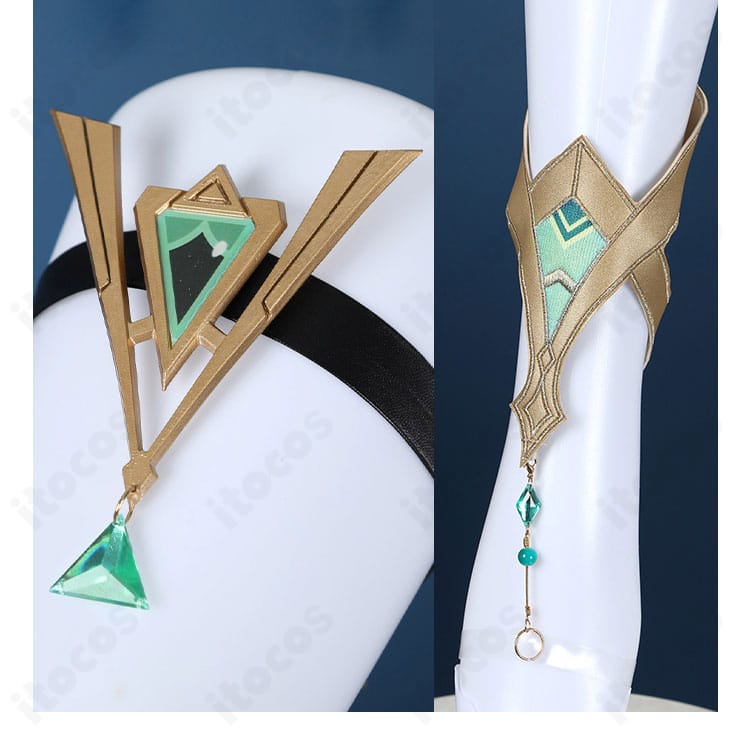 原神 ネフェル コスプレの足飾りディテール。脚元の装飾とバランスを詳細に紹介