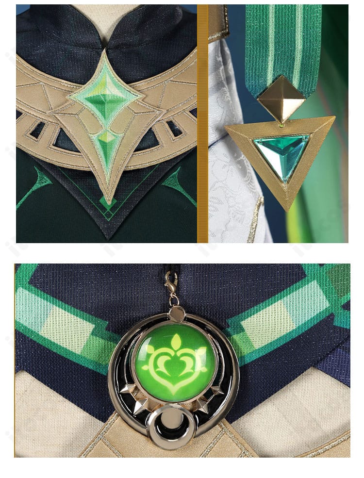 原神 ネフェル コスプレの頸飾・服飾・背飾ディテール。存在感のあるアクセサリーで華やかさを強調