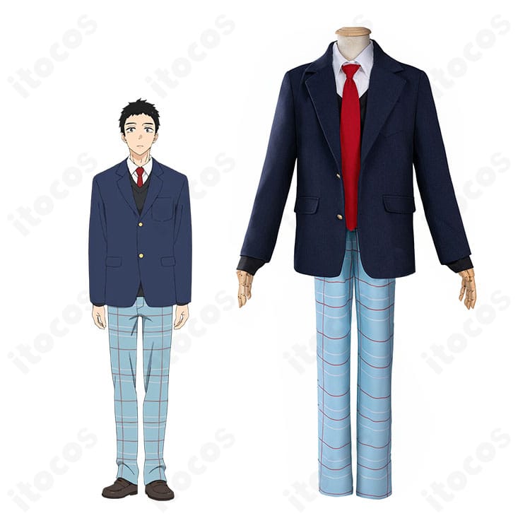 五条新菜と制服コスチュームが並ぶイメージ。作品名とキャラクターを明示し、全体コーデの雰囲気が分かる比較画像。