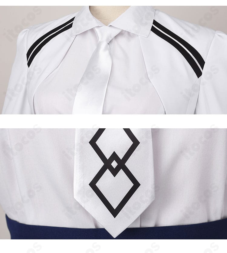 FGO マシュ 新衣装 ネクタイの結び目と配色ディテールのアップ。整う角度で高再現。