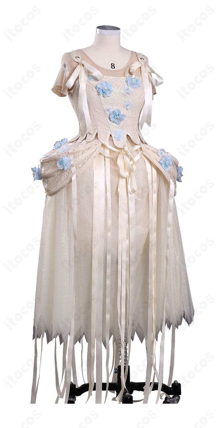 イーニッド・シンクレア ドレス コスプレ衣装の側面スタイル。スカートのドレープと腰飾りの見え方を紹介。