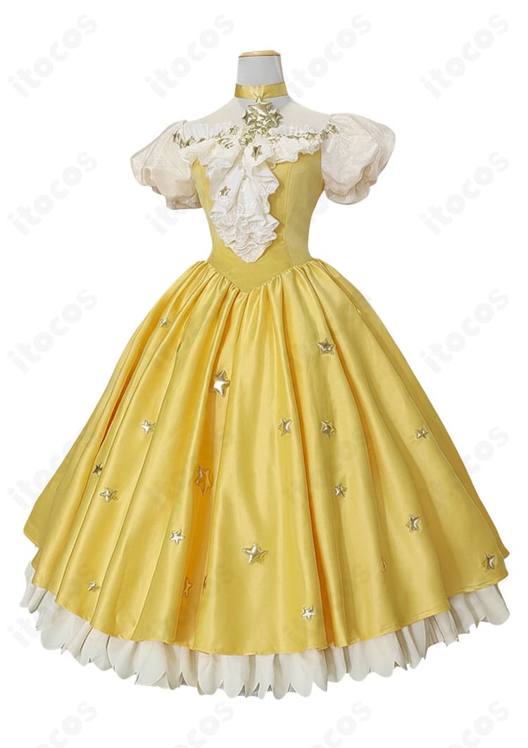 木之本桜 星のドレス 側面カット。フレアラインの立体感とウエストから裾にかけての美しいシルエットを確認できる画像。