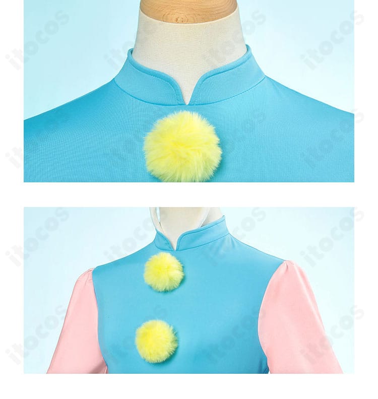 ふわふわ飾り球のディテール。ボリューム感と素材の質感が伝わる近接ショット。