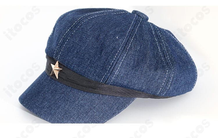 丸子楽 コスプレ衣装の帽子アクセサリー細部アップ。イベント使用に適した作り