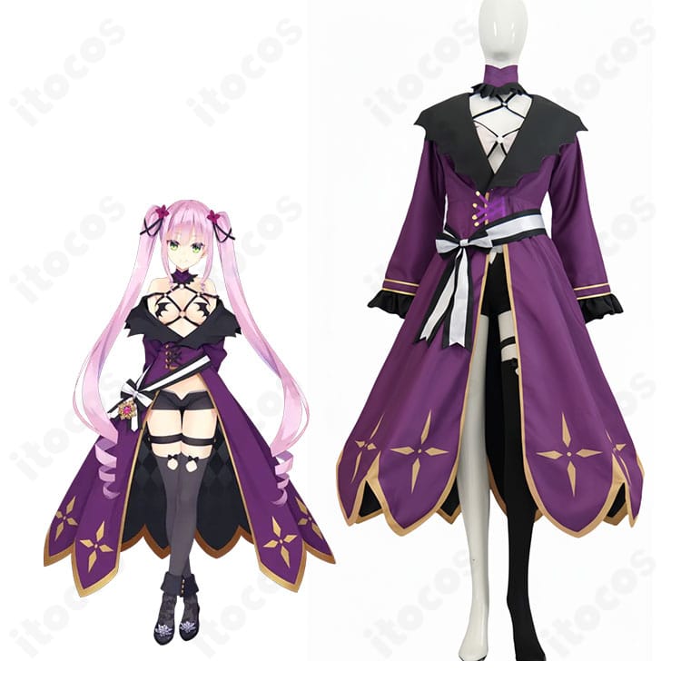 谷風天音「前世は異世界の魔族Ver.」コスプレ衣装のイメージ図。全体配色と装飾構成がわかる参考ビジュアル。