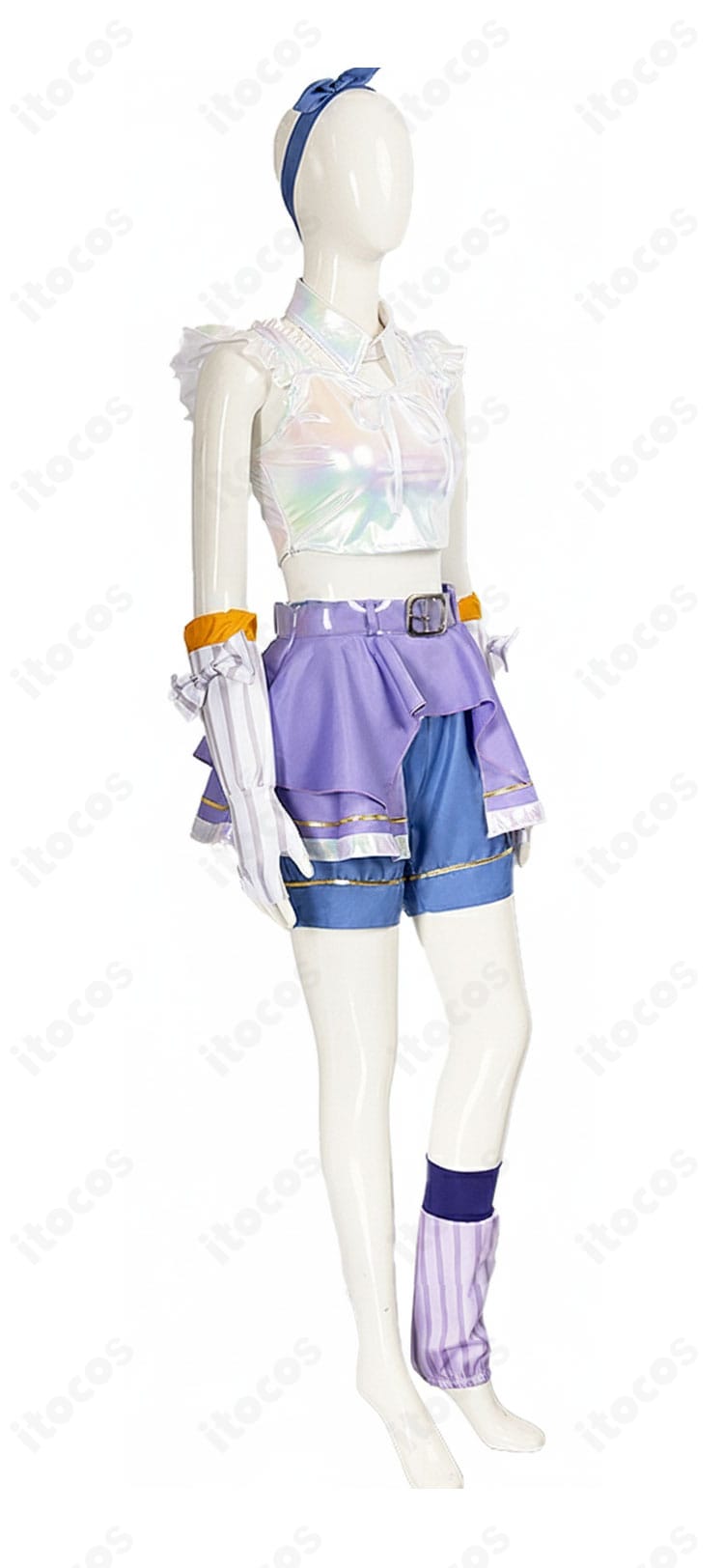 藤田ことね 学マス『雨上がりのアイリス』コスプレ衣装の側面ディテール。ウエストラインと装飾配置を強調。