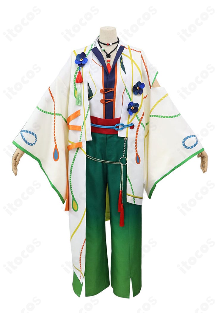 あんスタ 三毛縞 斑 NEW COLOR コスプレ衣装の正面全体。ロングコートとコルセットのシルエット