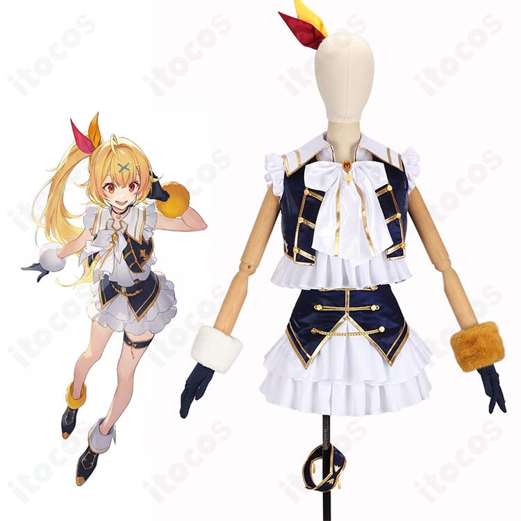 にじさんじ 星川サラ SYMPHONIA衣装と公式ビジュアルの比較図。配色とディテールを高再現しイベント・撮影向けに最適化されたコスチューム