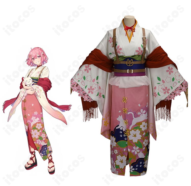 大妖怪×ローソン Nqrse（なるせ）ローソンコラボver.の衣装とキャラビジュアルを並べた比較画像。配色とレイヤーの再現性がわかる解説用。