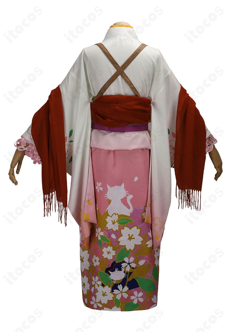 大妖怪×ローソン Nqrse コラボ衣装の背面デザイン画像。背面の縫製ラインとベルト取り回し、全体バランスの確認用。