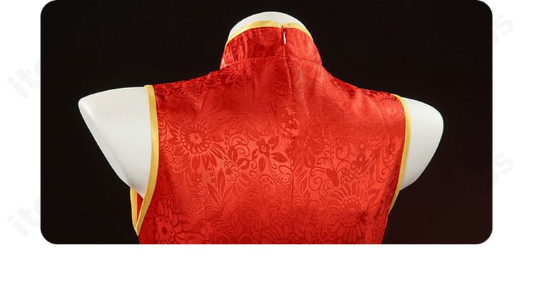 To LOVEる ヤミ チャイナドレス 背面ファスナー部分のアップ。見えにくい仕様で着脱しやすい設計