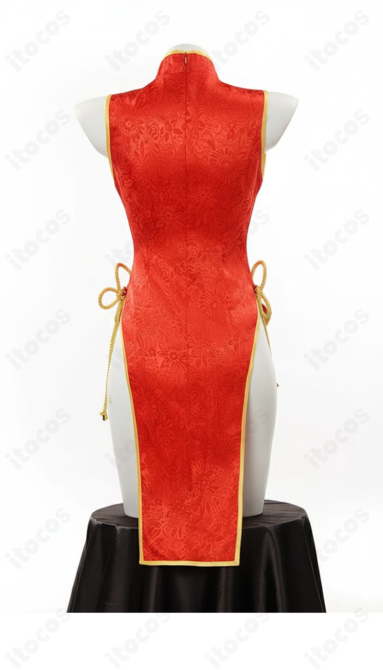 To LOVEる ヤミ チャイナドレス 背面全身。背面ファスナー位置と装飾配置の再現度を示す画像