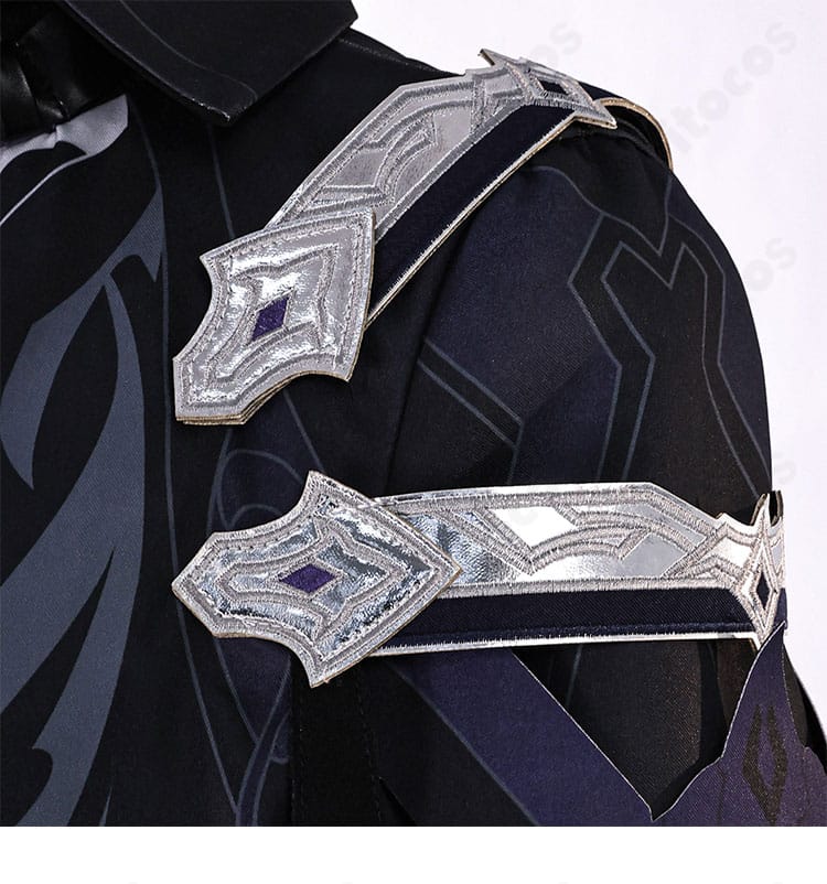 原神 フリンズ コスプレ衣装 肩周り正面ディテール。段差装飾とライン取りを強調