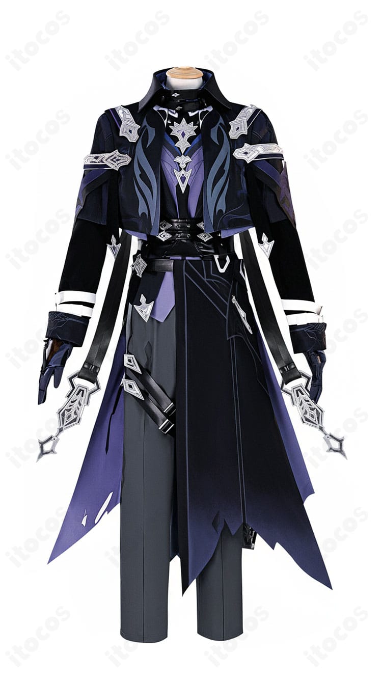 原神 フリンズ コスプレ衣装の正面全体。門襟と胸元装飾が引き立つフォーマルなシルエット