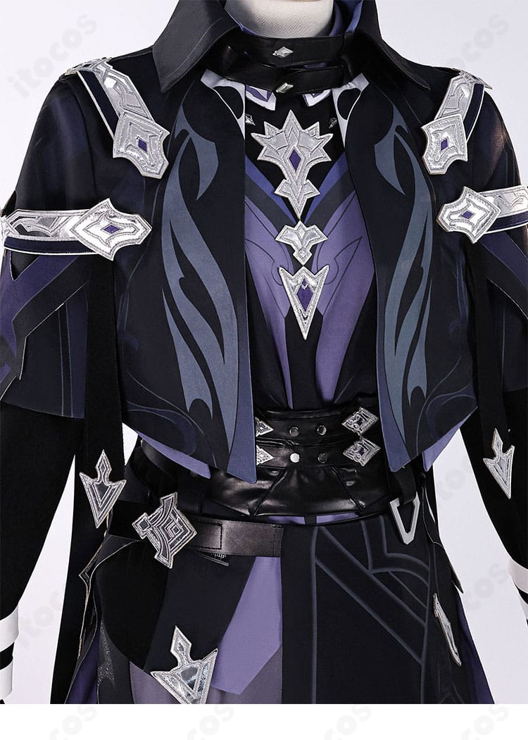 原神 フリンズ コスプレ衣装 門襟の装飾ディテール。縁取りとパーツ配置の仕上がり