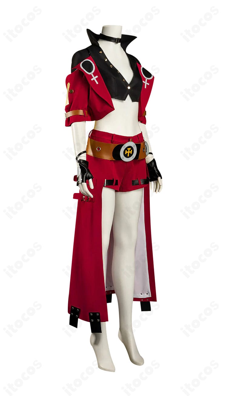 イノ コスプレ衣装の側面シルエット。腰布のレイヤーとコートラインの立体感を確認できる画像