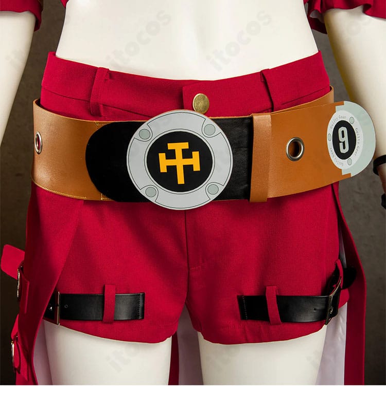 イノ衣装の腰間装飾詳細。ベルトとアクセントパーツの配置を再現したディテール画像