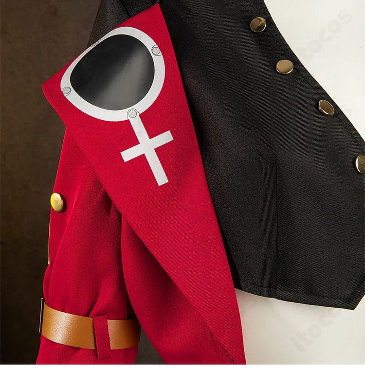 イノ コート襟元の装飾ディテール。迫力あるデザインを忠実に落とし込んだ拡大写真