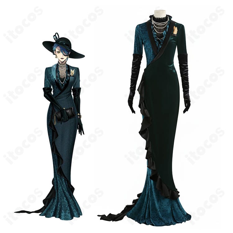 ディズニー ツイステッドワンダーランドのジョルジーナ・リーチ公式風ビジュアルとITOCOS製コスプレ衣装の比較イメージ
