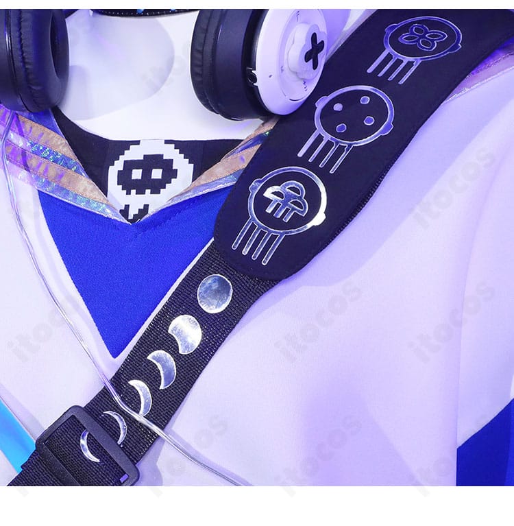 ミヅキ 永遠のプレイヤーのショルダーバッグ風帯装飾ディテール。質感と取り付け位置が分かるアップ