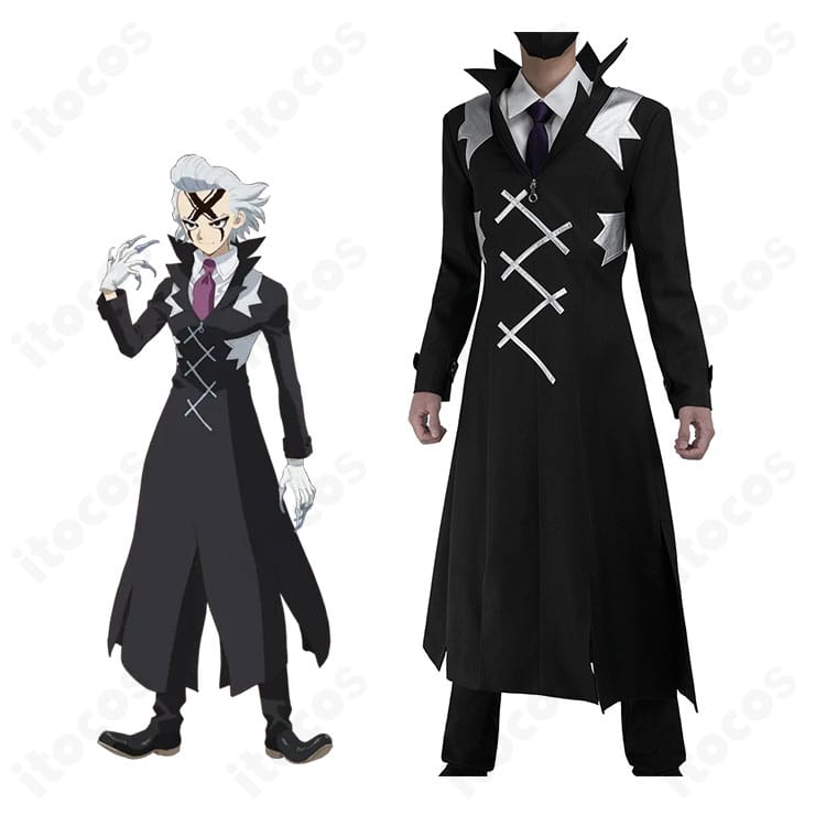 Dr.STONE ゼノ・ヒューストン・ウィングフィールドの白衣コスプレ全身図。キャラクターイメージと白衣シルエットを確認できる写真