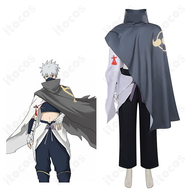 はたけカカシの通常上忍服コスプレ衣装イメージ図。忍者装束の全体構成がわかる参考画像。