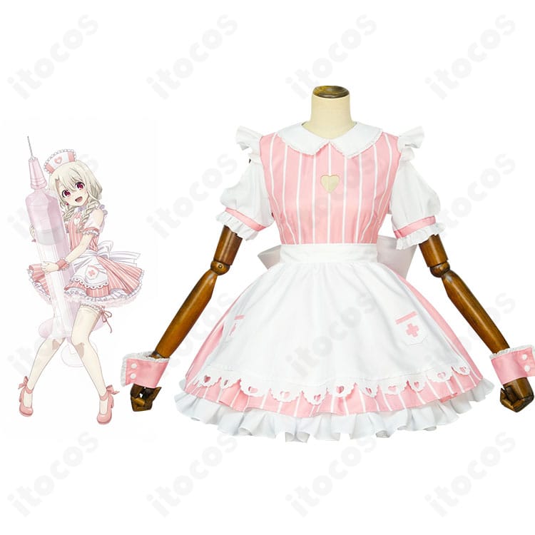 イリヤスフィール・フォン・アインツベルンのナース衣装コスプレ全身図。Fate/kaleid liner プリズマ☆イリヤの清楚な雰囲気を再現。