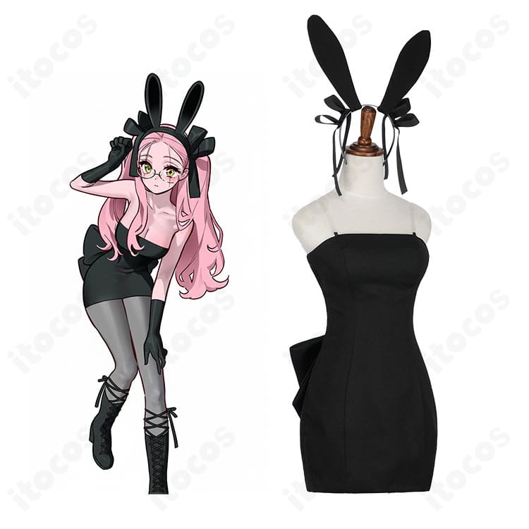 ALIEN STAGE ミジ（MIZI）のうさ耳コスプレ衣装を着用した全身イメージ。可愛い世界観を高発色ワンピースで再現。