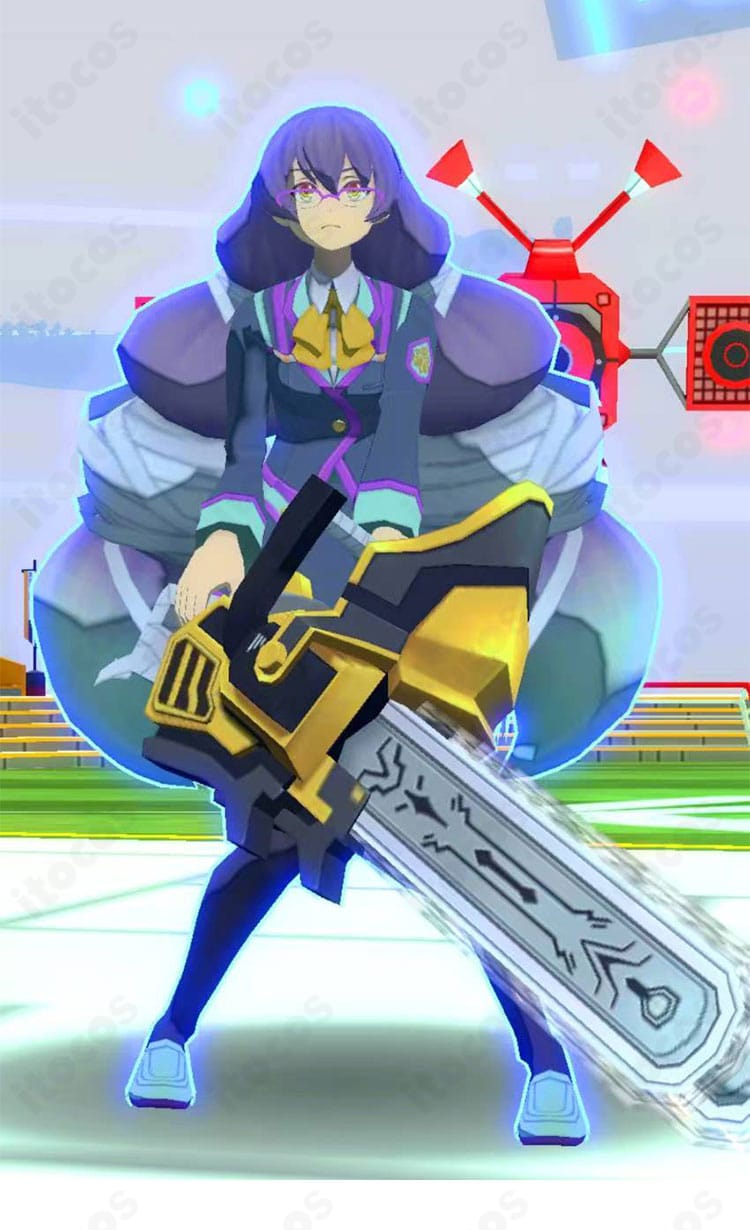 #コンパス 双挽乃保 制服コスプレ衣装の全身イメージ。コートとスカートのバランスが分かる正装スタイル。