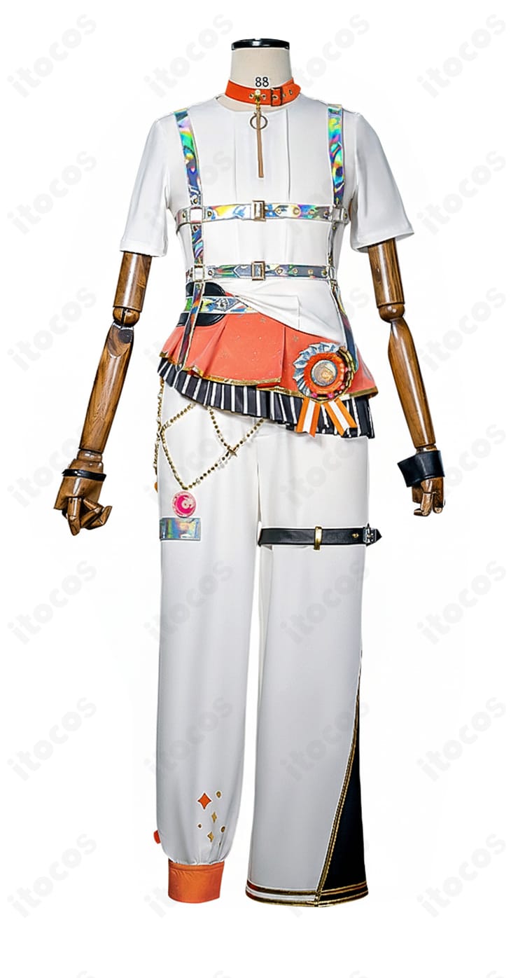 プロセカ 東雲彰人 コスプレ衣装 半袖部分の正面装飾ディテール。質感とステージ感の表現