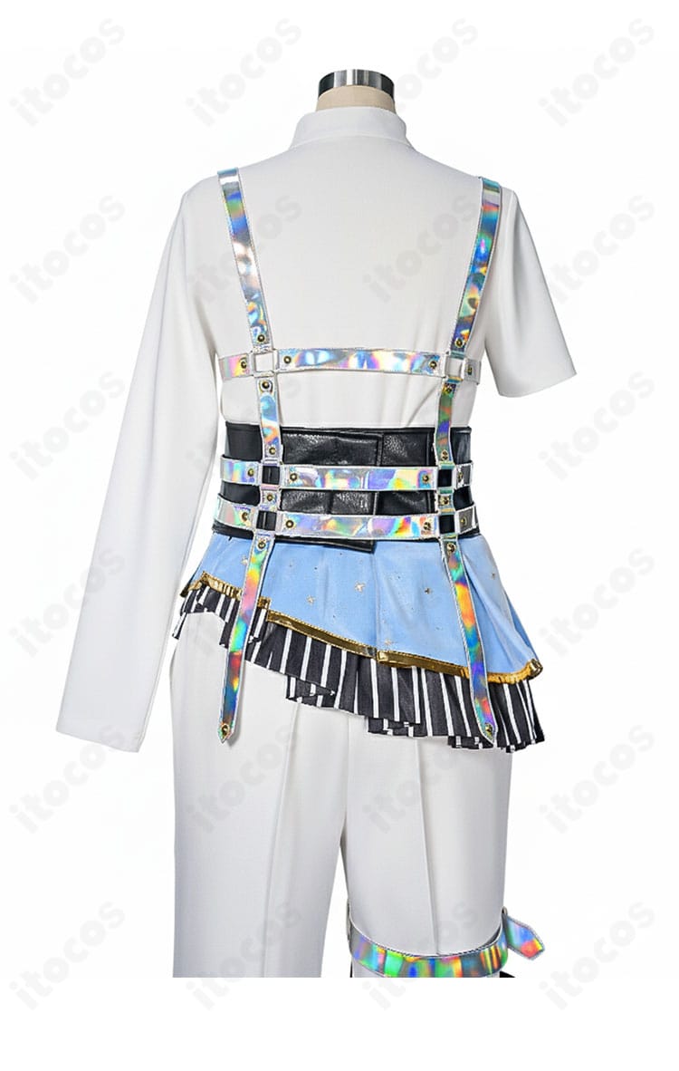 青柳冬弥 衣装バックデザイン｜背面のライン取りとリボン・腰飾りの構造