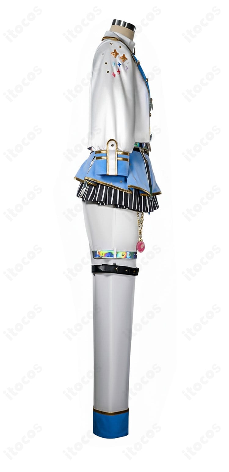 青柳冬弥 コスチューム 右側面｜コート裾のラインと腰飾りの立体感を確認