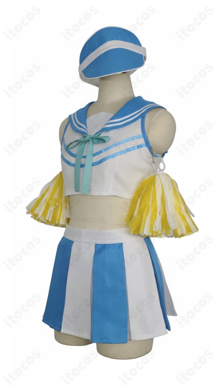 側面ディテール。フレアスカートの広がりと側面リボンの配置、ウエストラインの美しさを強調。