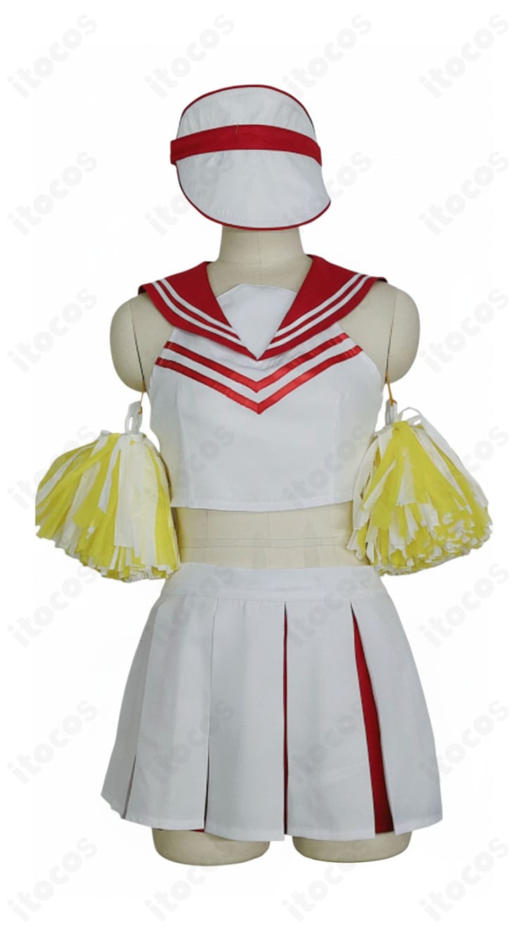 春原ココナ チアガール衣装の正面全体。高品質素材と配色、トップス・スカートの再現度が確認できる写真。