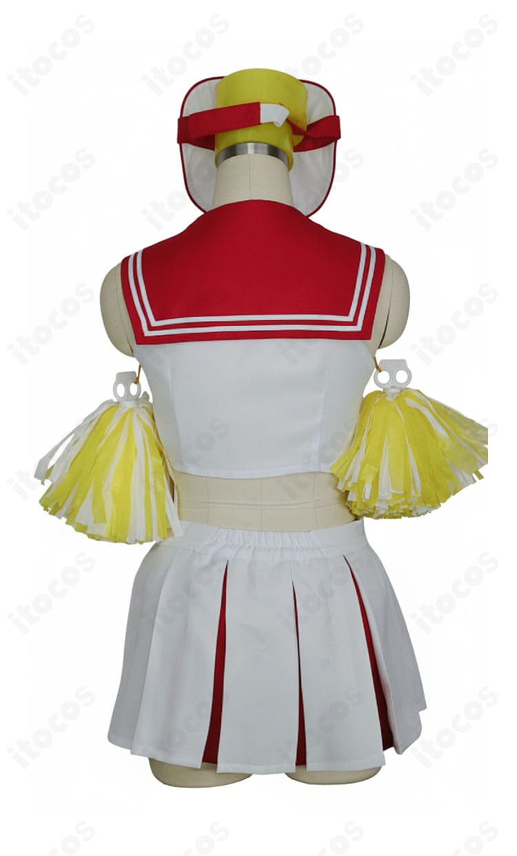 春原ココナ チアガール衣装の背面。背中のリボンや開き仕様、スカートのカーブラインまで美しく整えた写真。