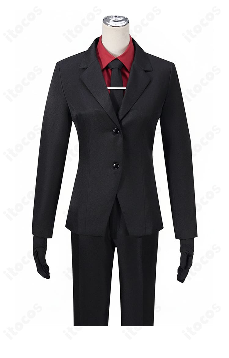 FGO バゼット 西装テイストの正面ディテール。襟元や前合わせ、ステッチなどの丁寧な仕立てをクローズアップ。