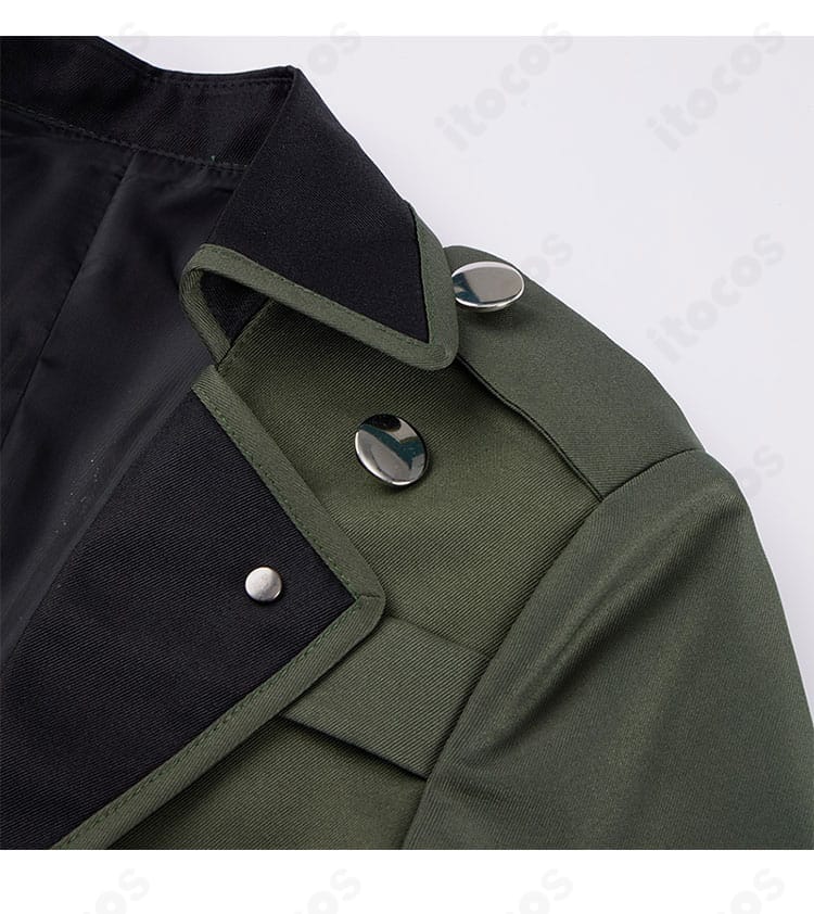 マナナン・マク・リール〔バゼット〕の外套ディテール。肩飾りの形状と存在感のある意匠を拡大表示。