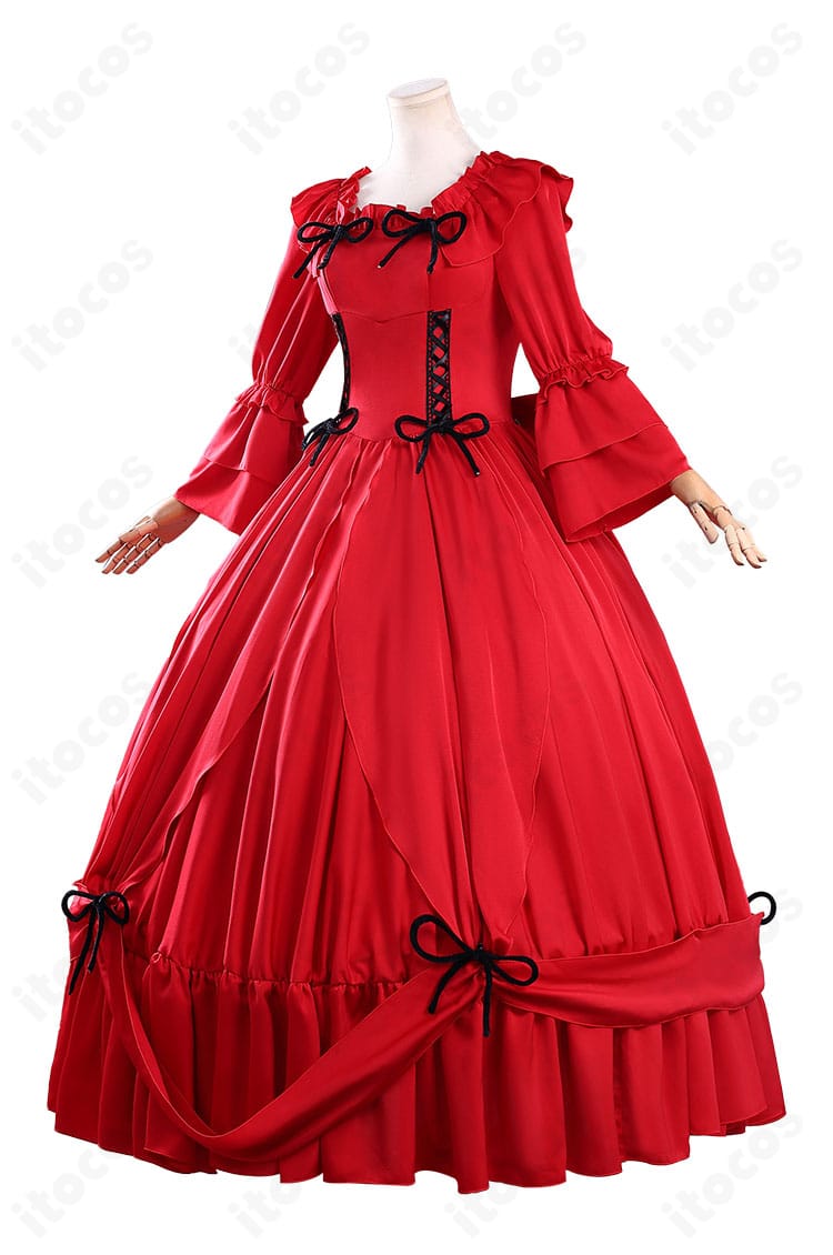 スカーレット・エル・ヴァンディミオン ドレス側面。立体的なウエストシェイプと滑らかなドレープが横からも美しく映る設計。