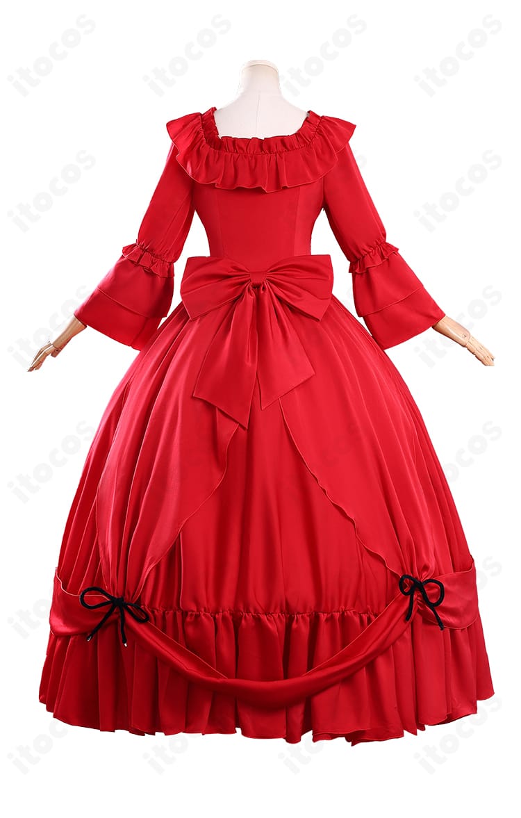 スカーレット・エル・ヴァンディミオン ドレス背面。丁寧な縫製と背面装飾まで作り込まれた高再現コスチューム。