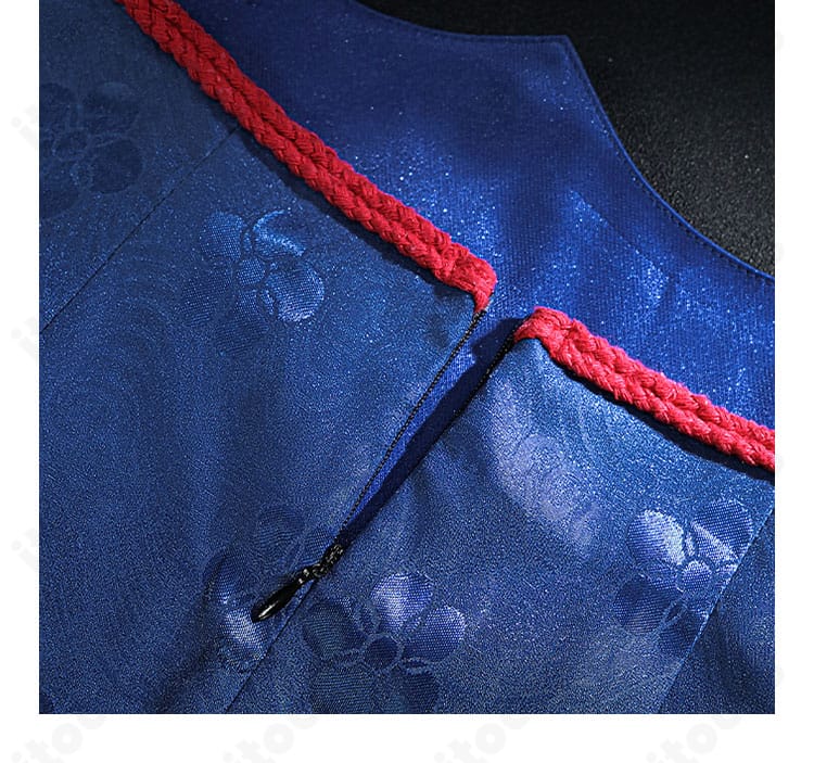 華甲 霊幻艦船新春夜 コスプレ衣装のジッパー詳細。着脱しやすく耐久性を考慮した背面仕様。