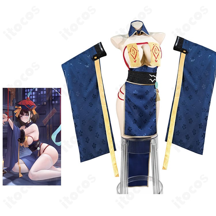 アズールレーン 華甲 霊幻艦船新春夜のコスプレ衣装を全身で着用したイメージ。中華風デザインと符箓モチーフが高再現。