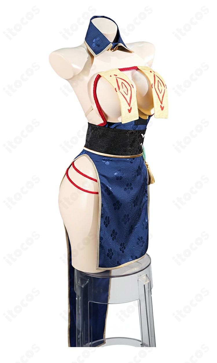 華甲 霊幻艦船新春夜 コスプレ衣装の側面ディテール。袖と腰飾りの立体構造を忠実に再現。