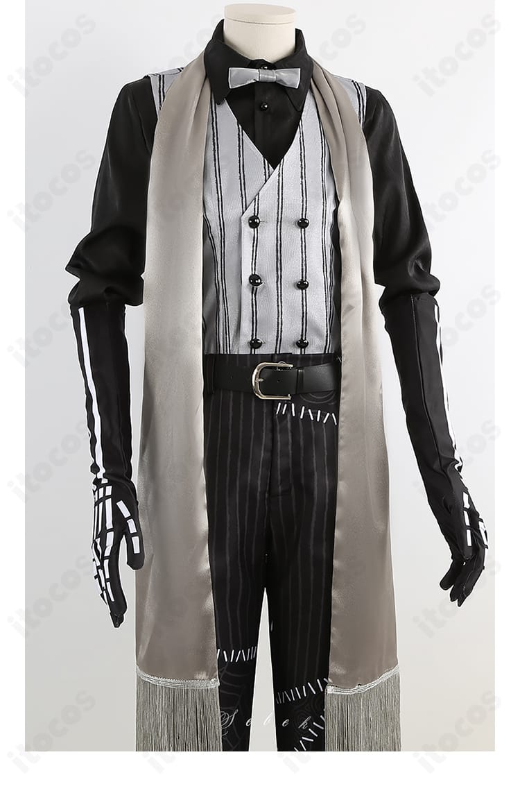 セベク コスプレ衣装の襟元・袖口・模様ディテール。精巧な装飾と縫製でフォーマルな質感を強調する近接写真。